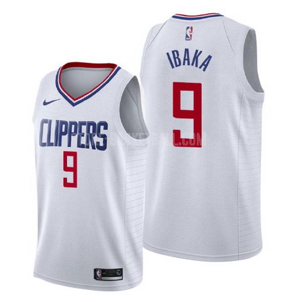 los angeles clippers serge ibaka 9 white association men's replica jersey