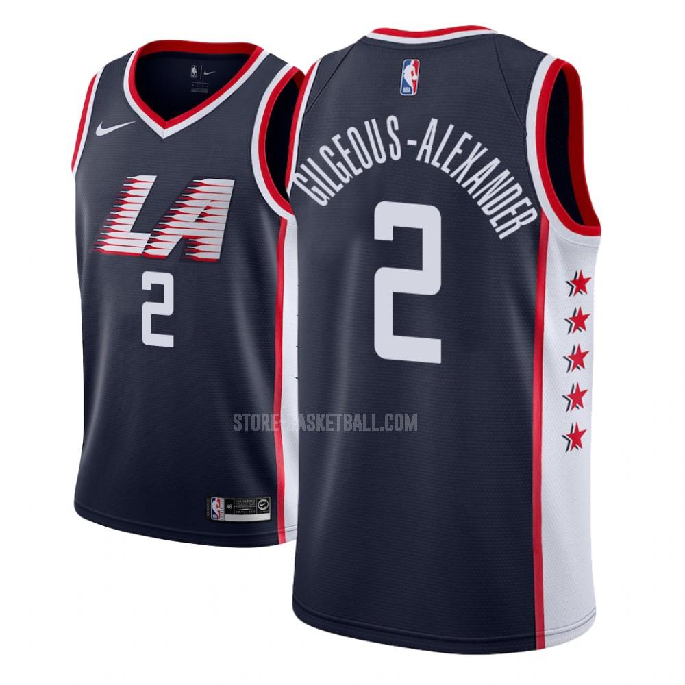 los angeles clippers shai gilgeous-alexander 2 navy city edition men's replica jersey