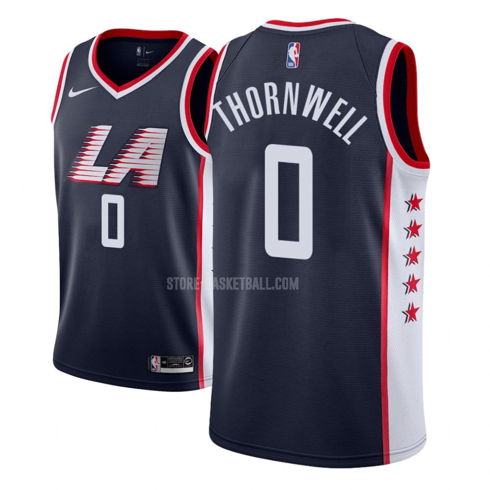 los angeles clippers sindarius thornwell 0 navy city edition men's replica jersey