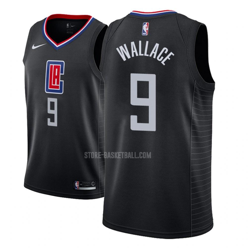 los angeles clippers tyrone wallace 9 black statement men's replica jersey