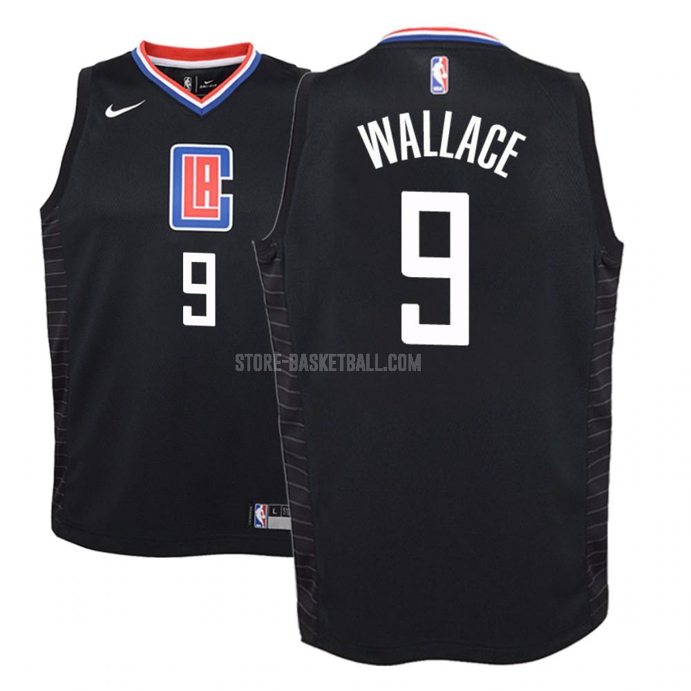 los angeles clippers tyrone wallace 9 black statement youth replica jersey
