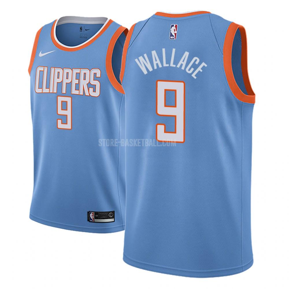 los angeles clippers tyrone wallace 9 blue city edition men's replica jersey