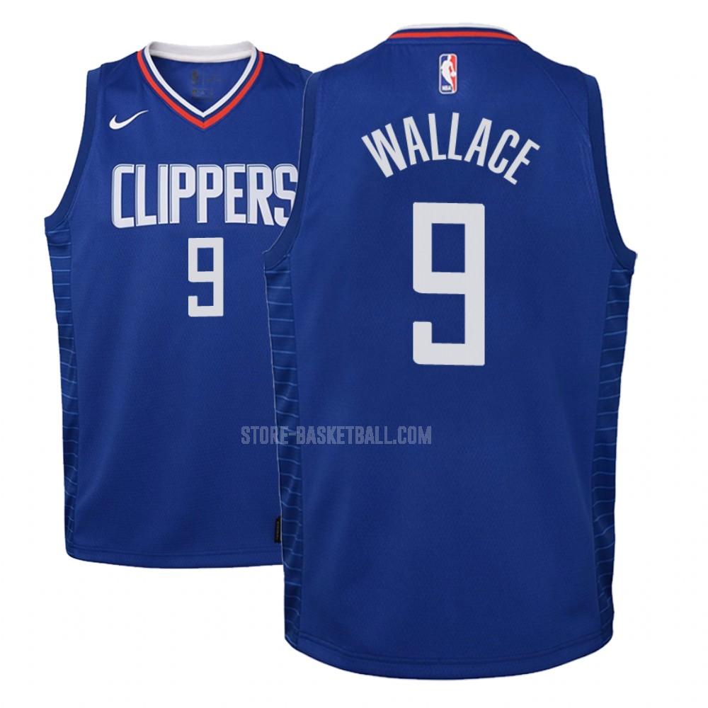 los angeles clippers tyrone wallace 9 blue icon youth replica jersey