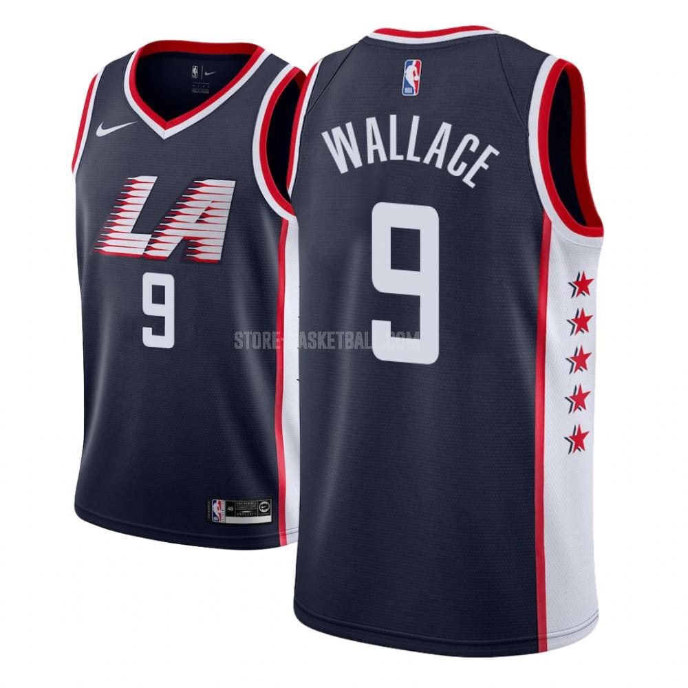 los angeles clippers tyrone wallace 9 navy city edition youth replica jersey