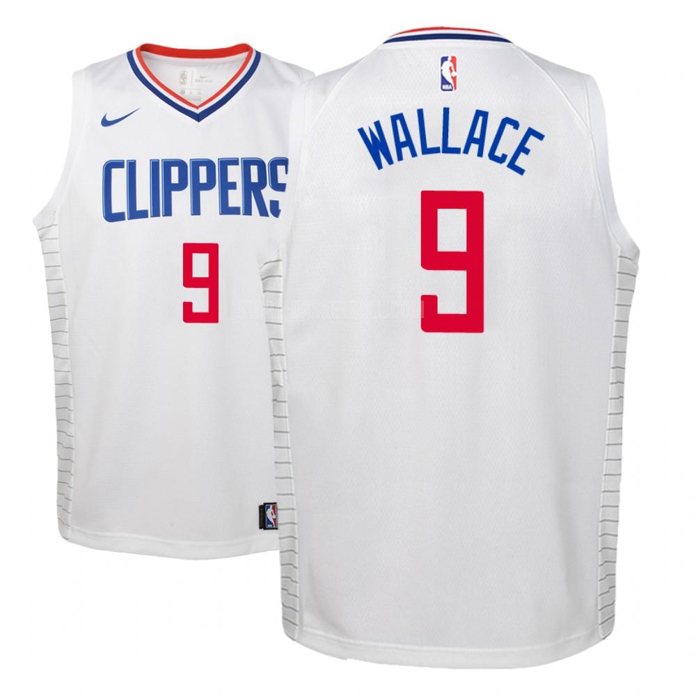 los angeles clippers tyrone wallace 9 white association youth replica jersey
