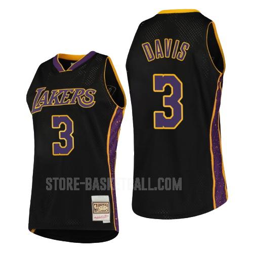 los angeles lakers anthony davis 3 black rings collection men's replica jersey