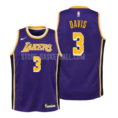 los angeles lakers anthony davis 3 purple statement youth replica jersey