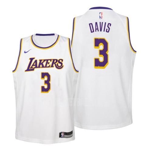 los angeles lakers anthony davis 3 white association youth replica jersey