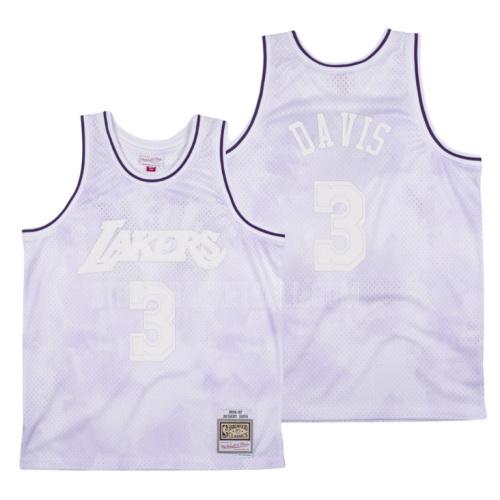 los angeles lakers anthony davis 3 white cloudy skies men's replica jersey