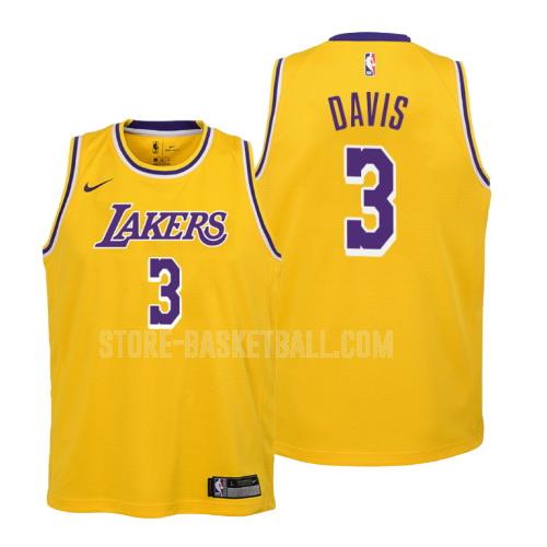 los angeles lakers anthony davis 3 yellow icon youth replica jersey