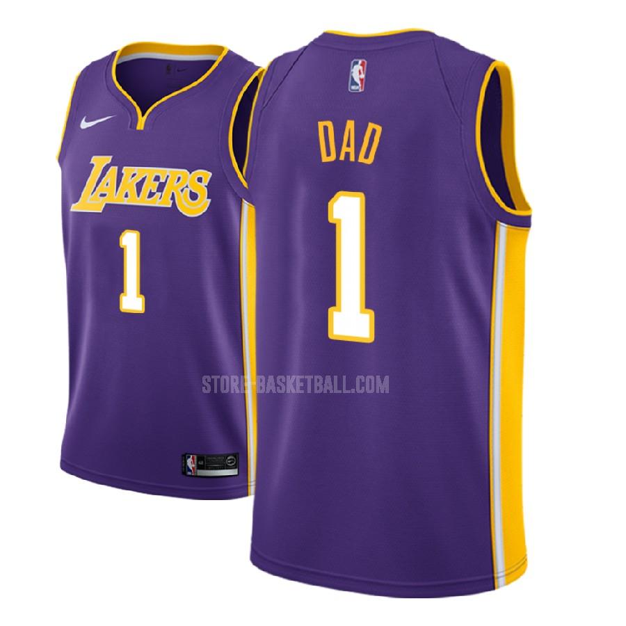 los angeles lakers dad 1 purple fathers day men's replica jersey