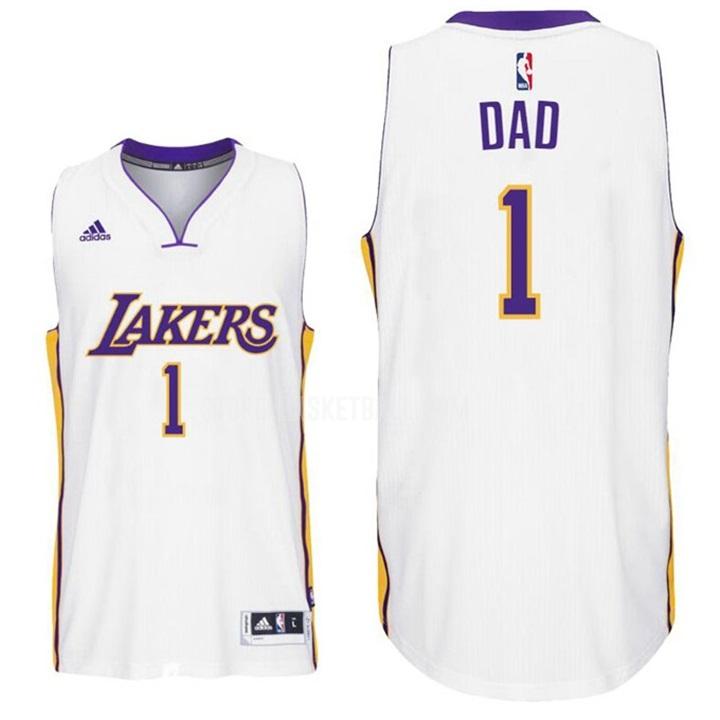 los angeles lakers dad 1 white fathers day men's replica jersey