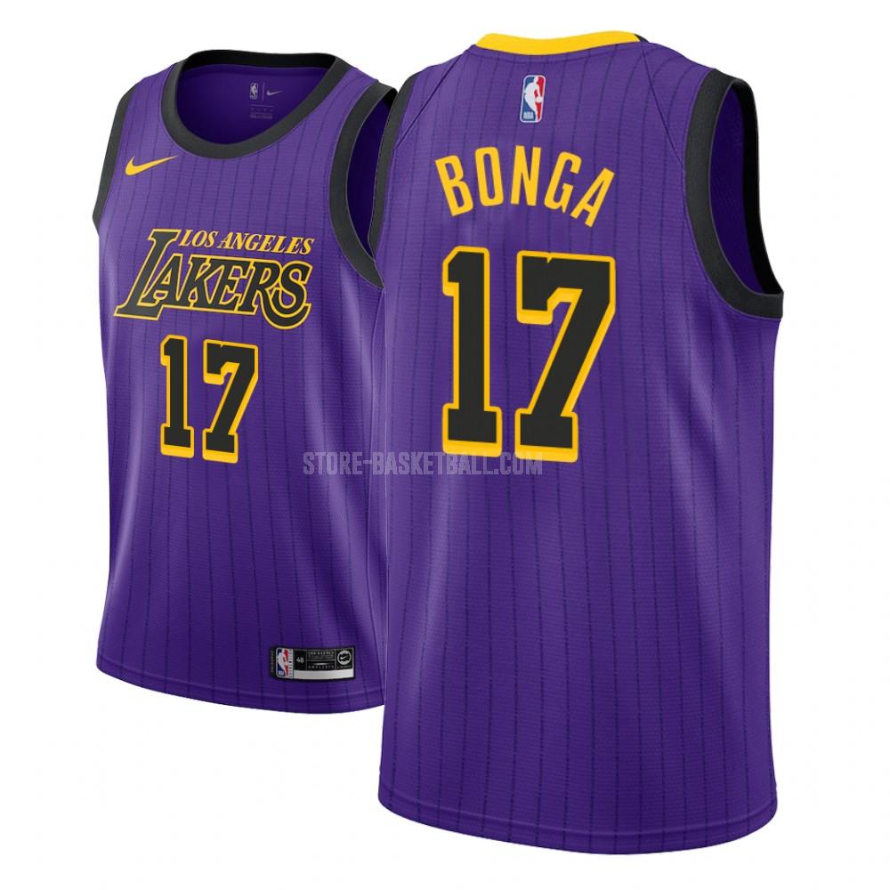 los angeles lakers isaac bonga 17 purple city edition youth replica jersey