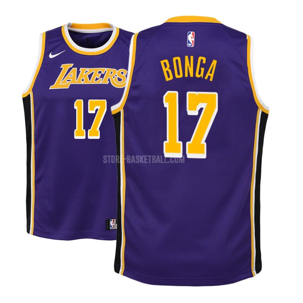 los angeles lakers isaac bonga 17 purple statement youth replica jersey
