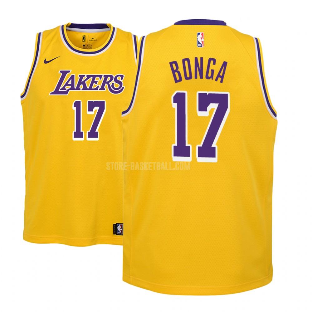 los angeles lakers isaac bonga 17 yellow icon youth replica jersey