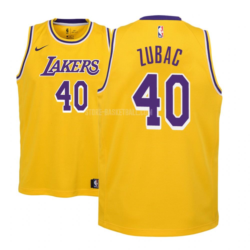 los angeles lakers ivica zubac 40 yellow icon youth replica jersey