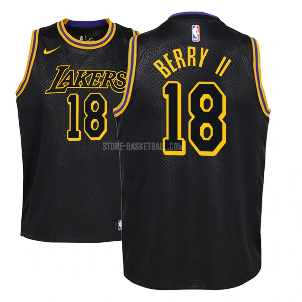 los angeles lakers joel berry ii 18 black city edition youth replica jersey