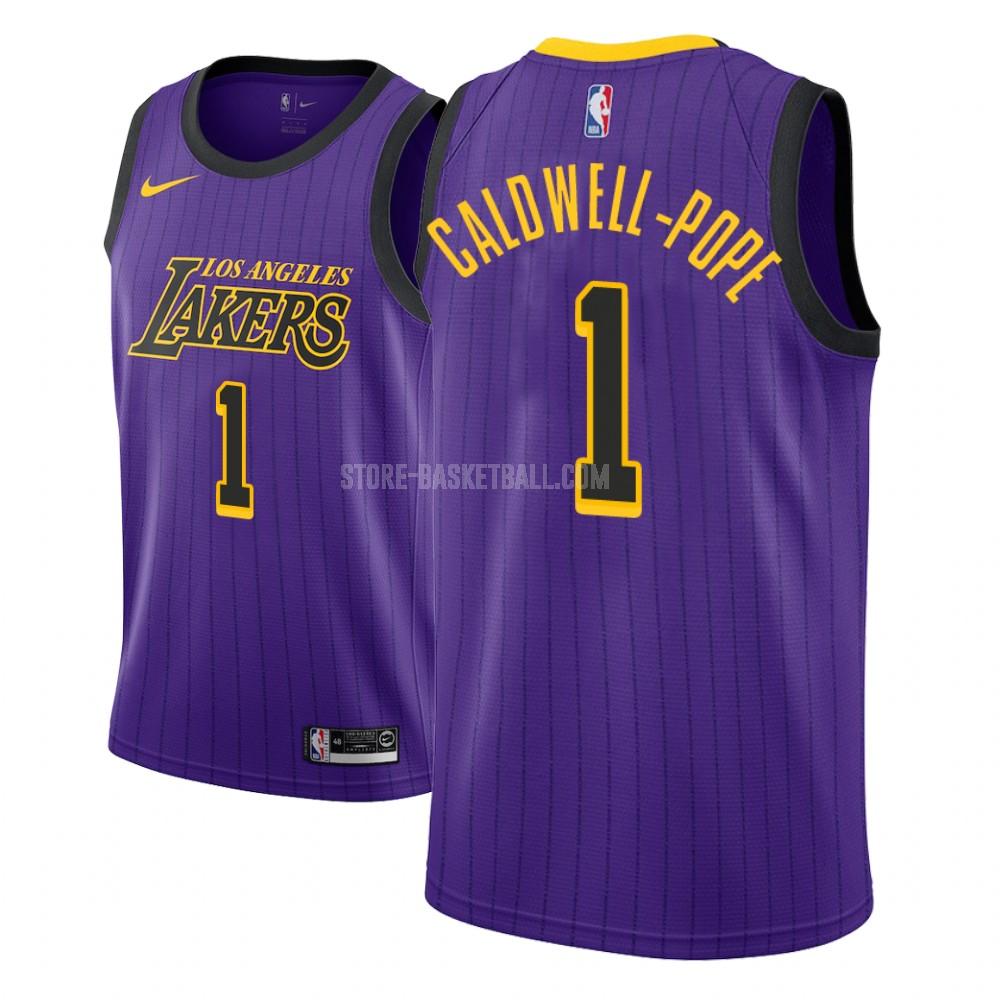 los angeles lakers kentavious caldwell-pope 1 purple city edition men's replica jersey