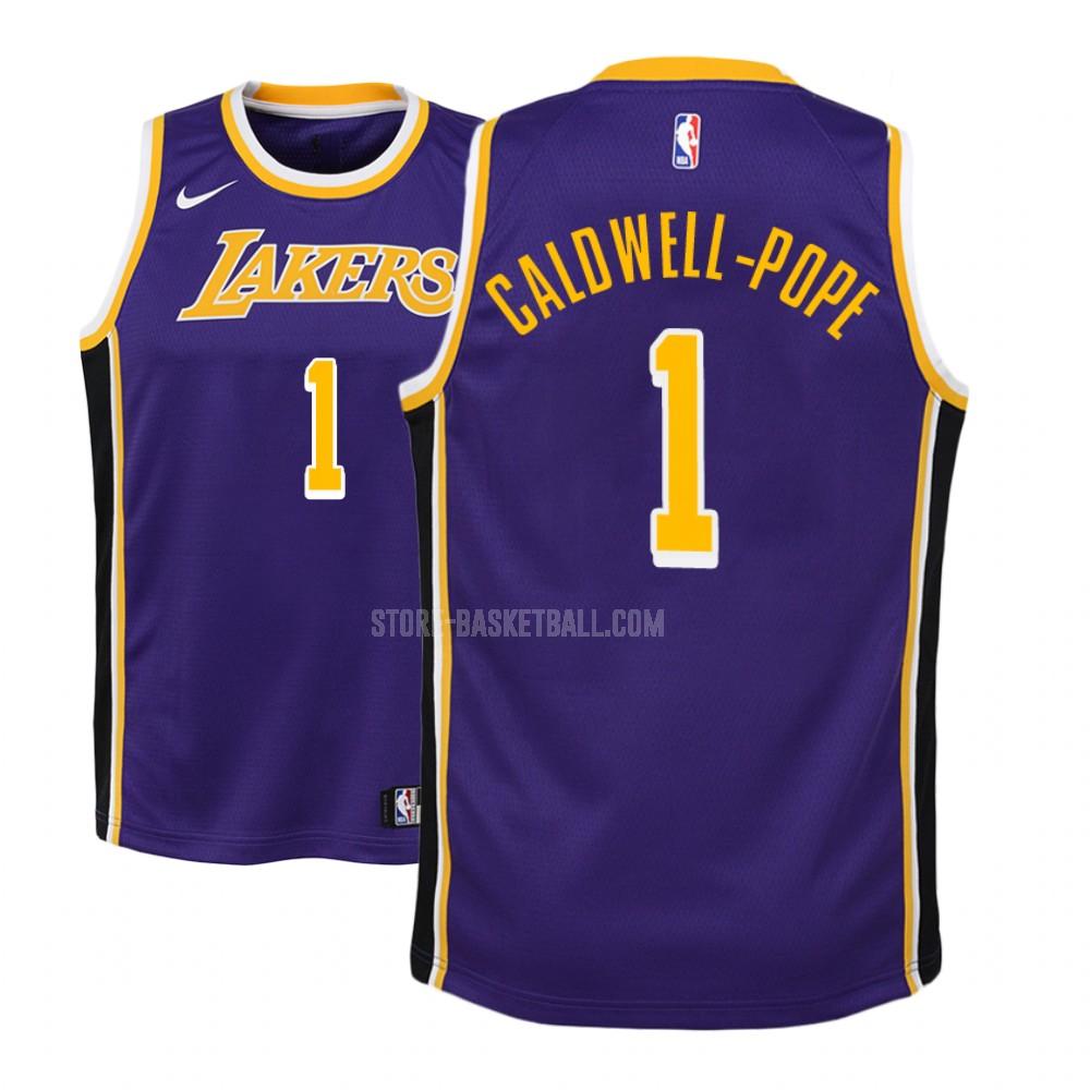 los angeles lakers kentavious caldwell-pope 1 purple statement youth replica jersey