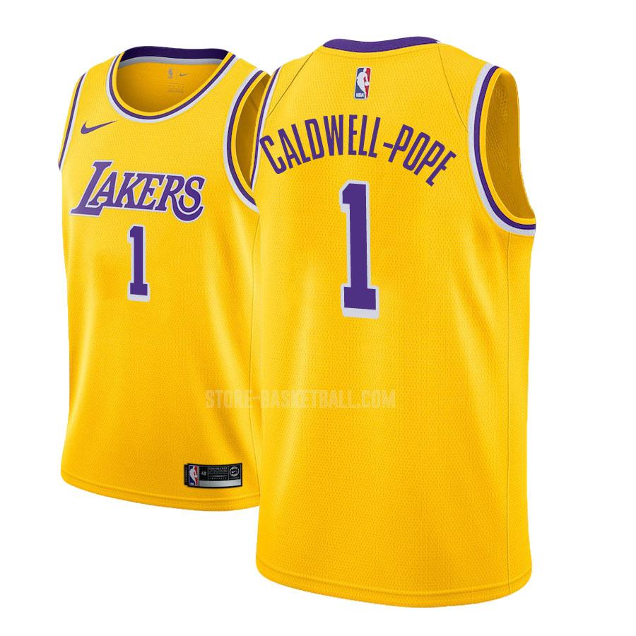 los angeles lakers kentavious caldwell-pope 1 yellow icon men's replica jersey