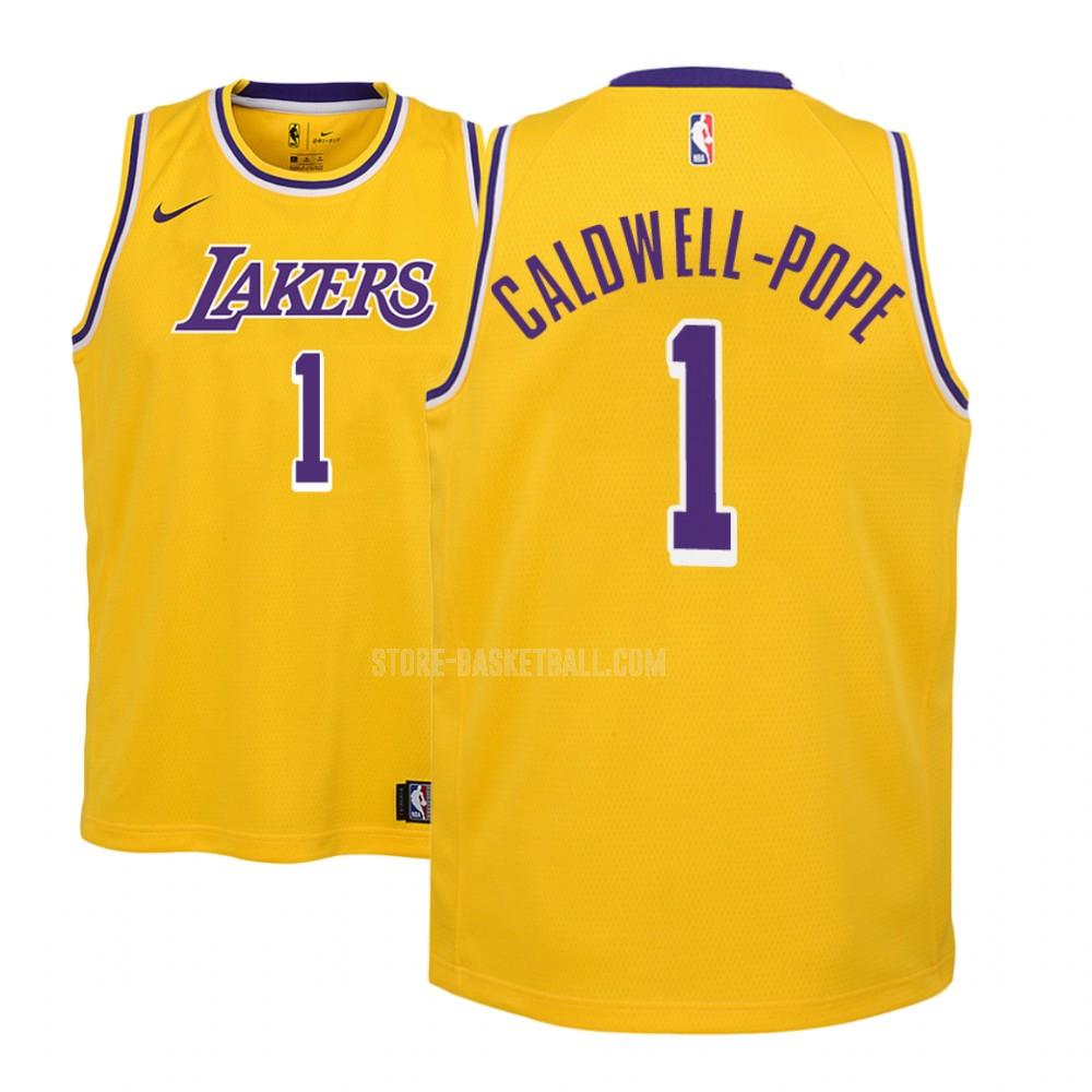 los angeles lakers kentavious caldwell-pope 1 yellow icon youth replica jersey