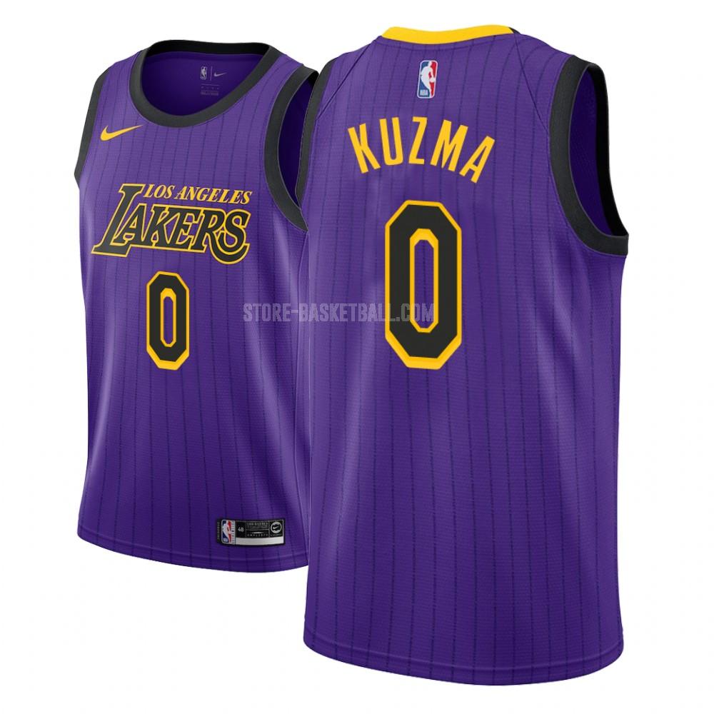 los angeles lakers kyle kuzma 0 purple city edition youth replica jersey