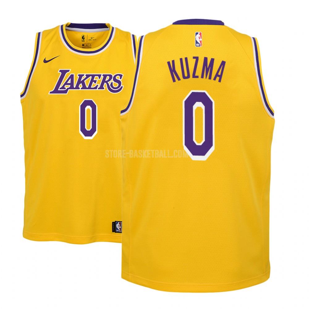 los angeles lakers kyle kuzma 0 yellow icon youth replica jersey