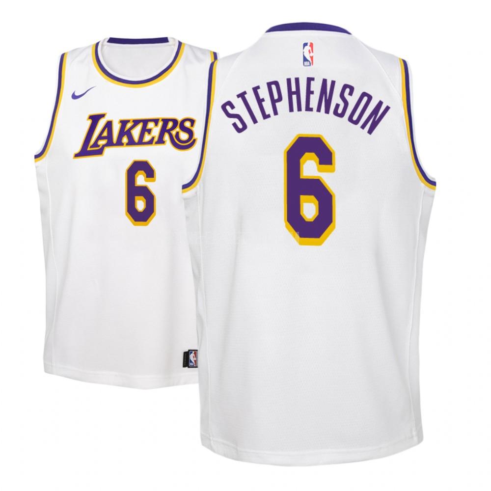 los angeles lakers lance stephenson 6 white association youth replica jersey
