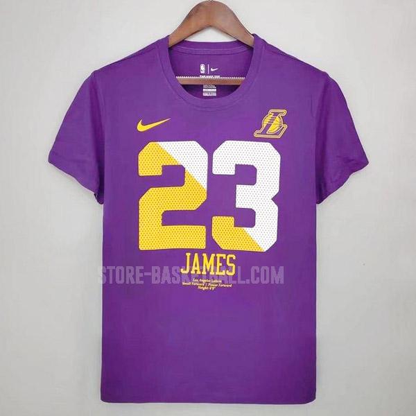 los angeles lakers lebron james 23 purple 417a49 men's t-shirt
