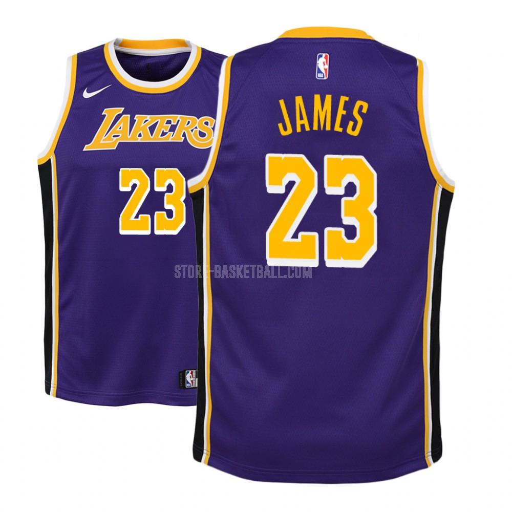 los angeles lakers lebron james 23 purple statement youth replica jersey