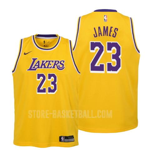los angeles lakers lebron james 23 yellow icon youth replica jersey