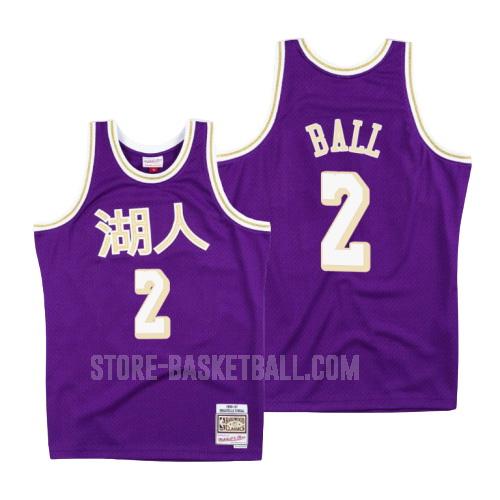 los angeles lakers lonzo ball 2 purple chinese new year men's replica jersey