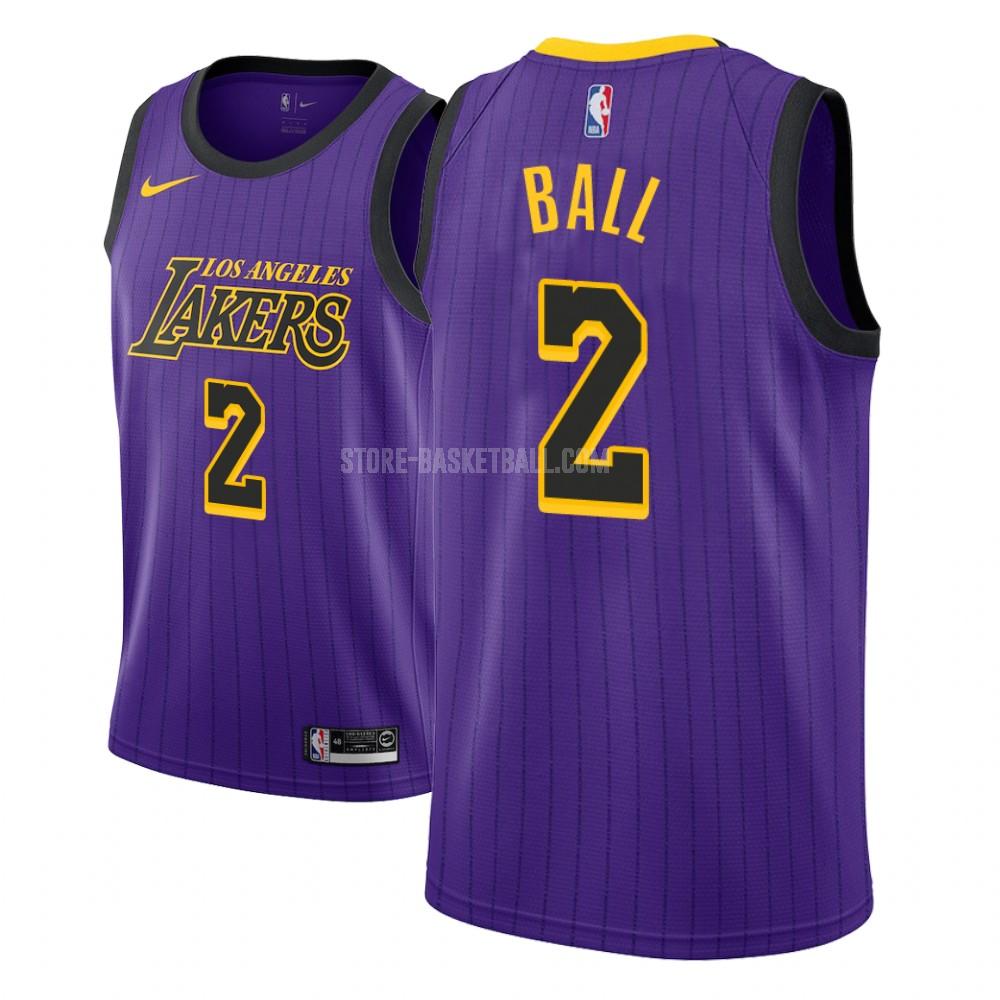 los angeles lakers lonzo ball 2 purple city edition youth replica jersey