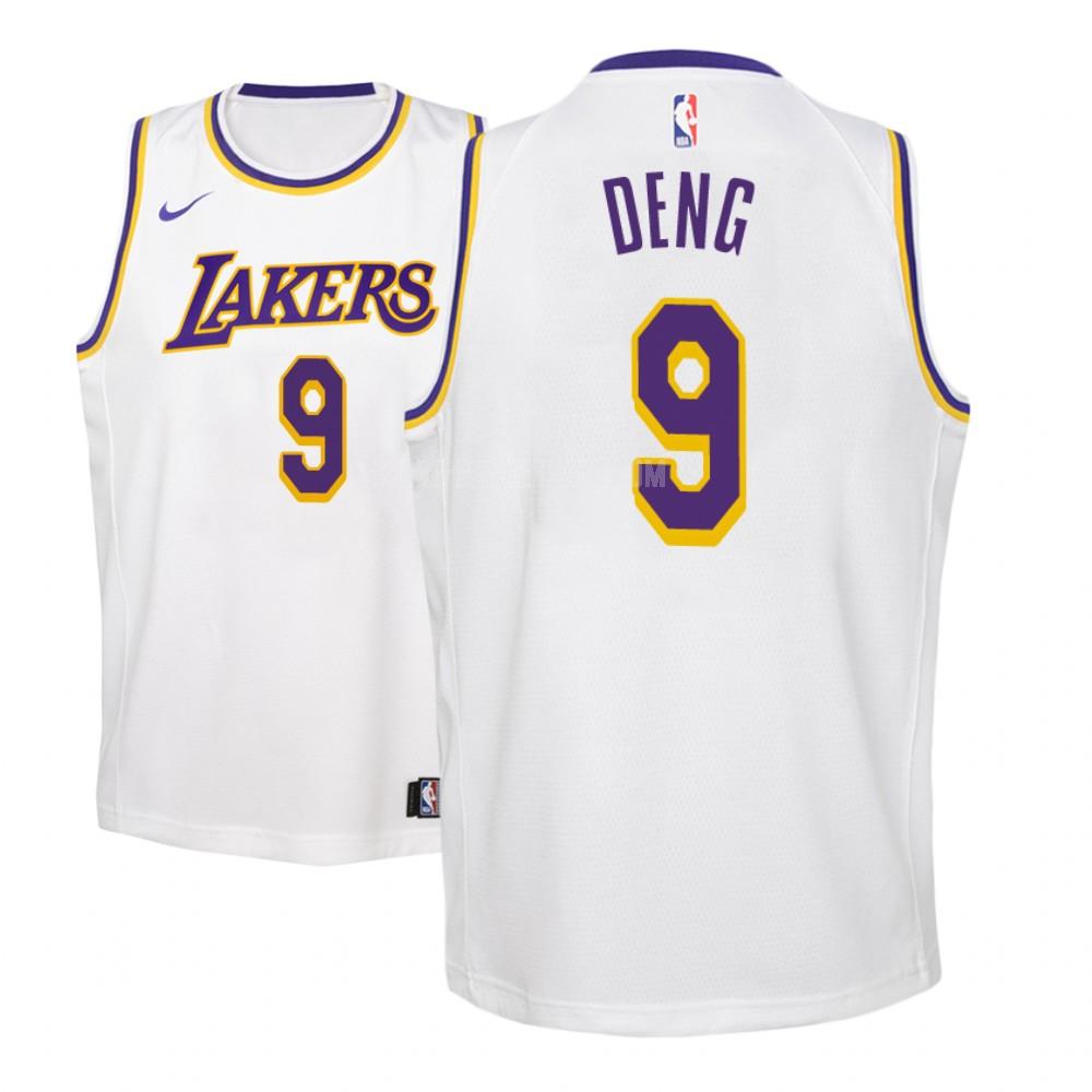 los angeles lakers luol deng 9 white association youth replica jersey
