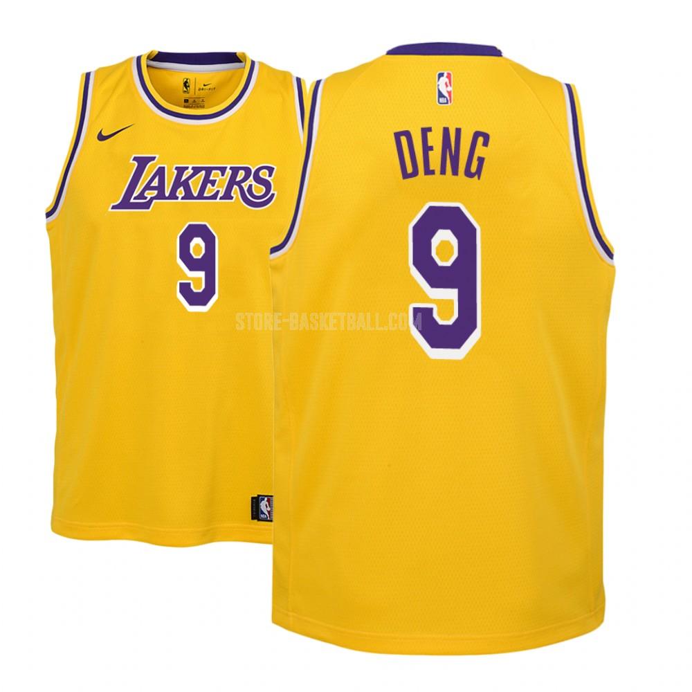 los angeles lakers luol deng 9 yellow icon youth replica jersey