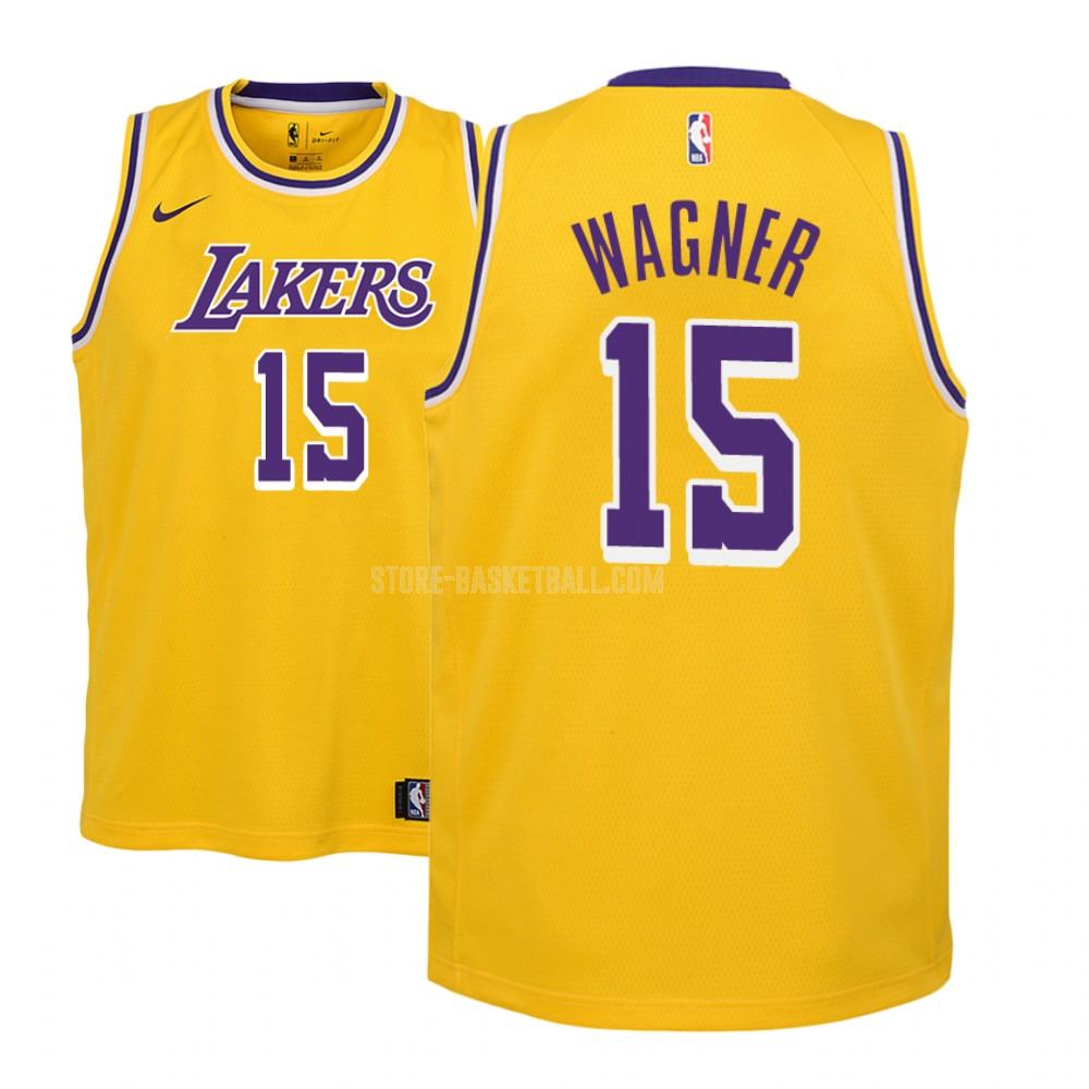 los angeles lakers moritz wagner 15 yellow icon youth replica jersey