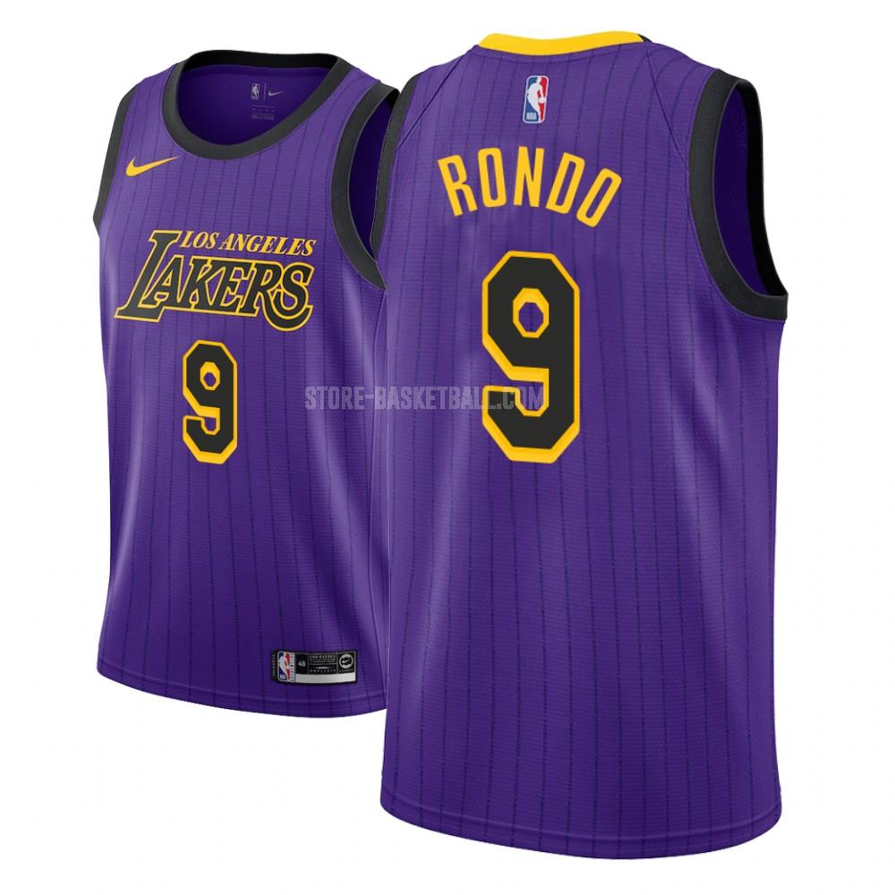 los angeles lakers rajon rondo 9 purple city edition youth replica jersey