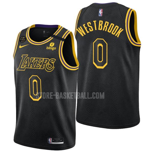 los angeles lakers russell westbrook 0 black mamba edition men's replica jersey