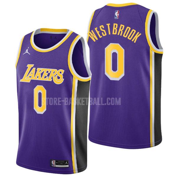 los angeles lakers russell westbrook 0 purple statement edition men's replica jersey
