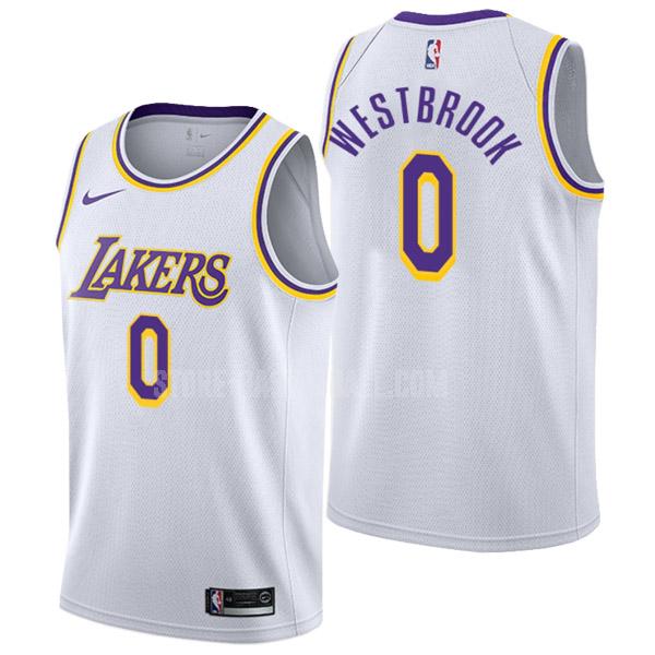 los angeles lakers russell westbrook 0 white association edition men's replica jersey