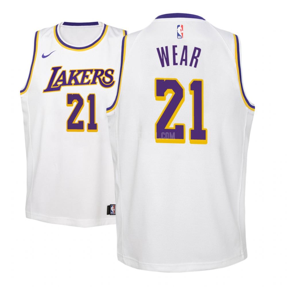 los angeles lakers travis wear 21 white association youth replica jersey