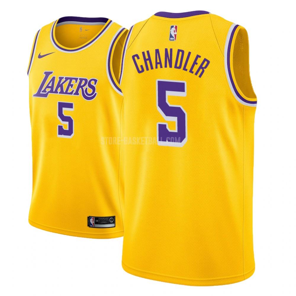 los angeles lakers tyson chandler 5 yellow icon men's replica jersey