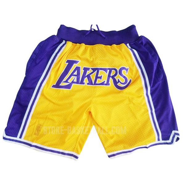 los angeles lakers yellow-purple just don hr1 men's basketball short