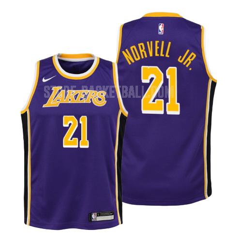 los angeles lakers zach norvell jr 21 purple statement youth replica jersey