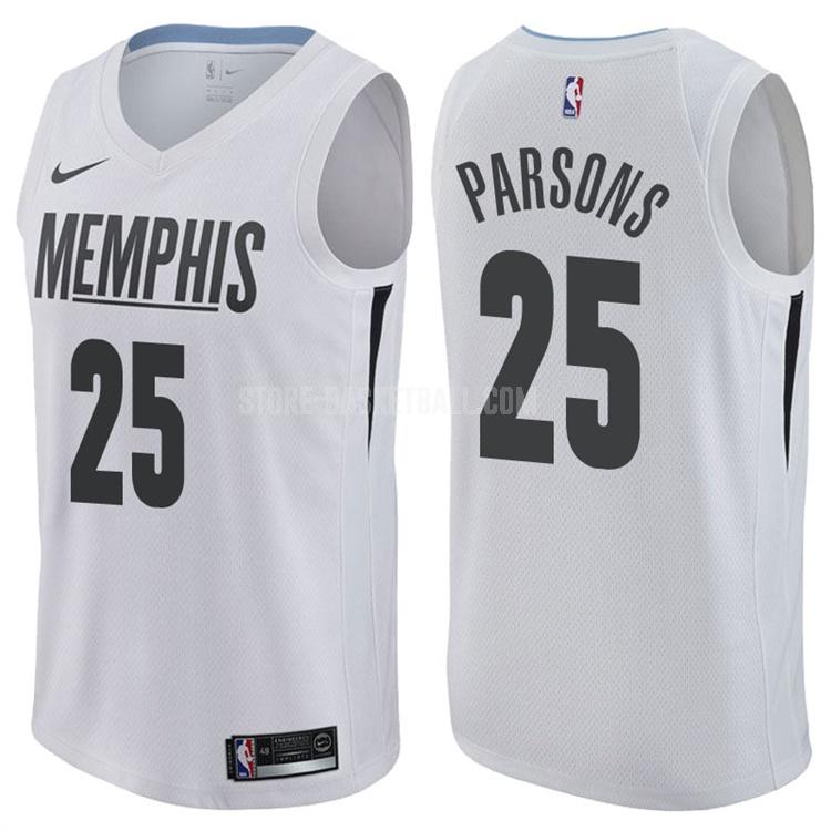 memphis grizzlies chandler parsons 25 white city edition men's replica jersey