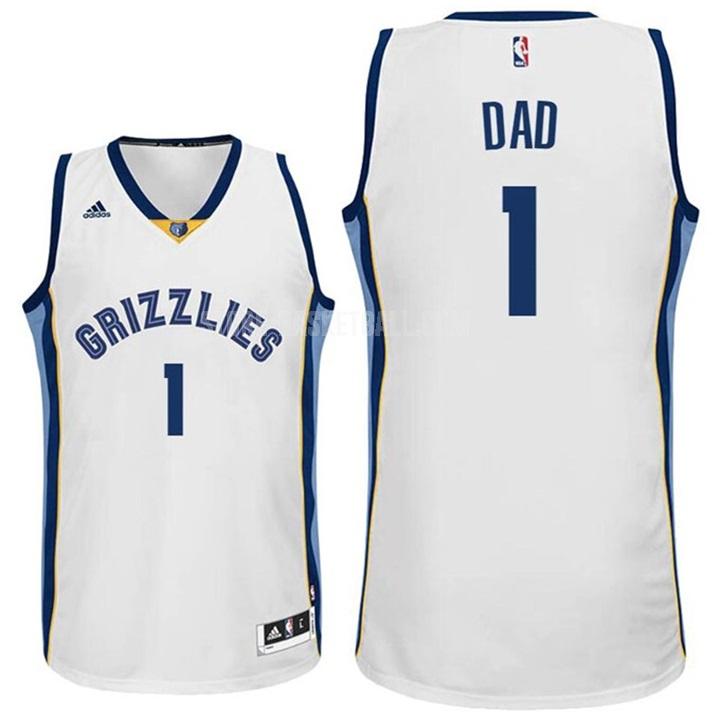 memphis grizzlies dad 1 white fathers day men's replica jersey