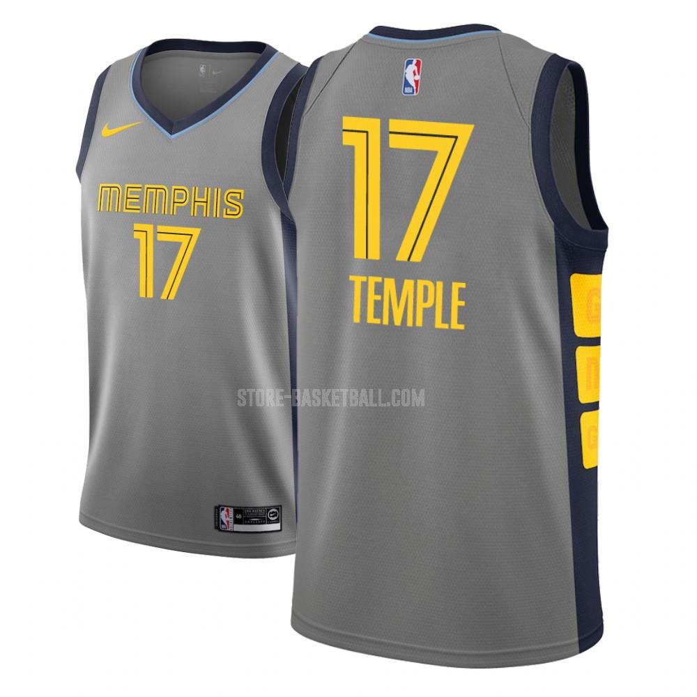 memphis grizzlies garrett temple 17 gray city edition men's replica jersey