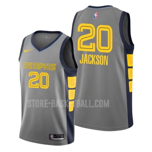 memphis grizzlies josh jackson 20 gray city edition men's replica jersey