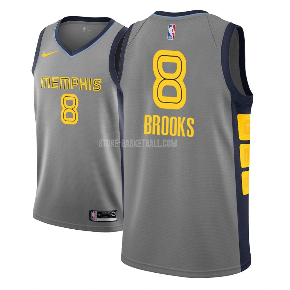 memphis grizzlies marshon brooks 8 gray city edition men's replica jersey