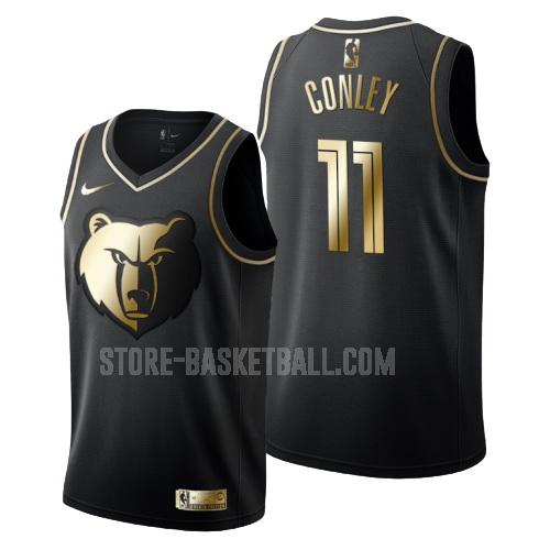 memphis grizzlies mike conley 11 black golden edition men's replica jersey